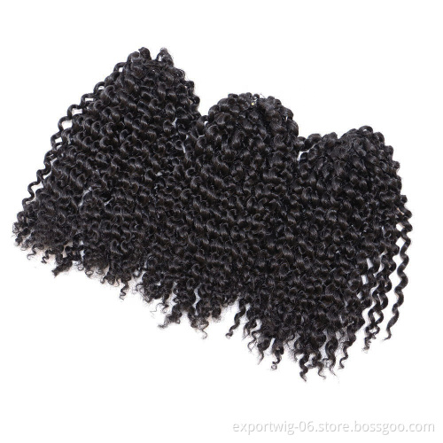 Crochet Braid Extensions 3pcs 60 strands Synthetic Bulk Hair 8inch Spring Twist Kinky Curly Crochet Braids Hair